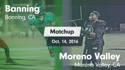 Matchup: Banning  vs. Moreno Valley  2016