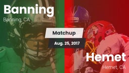 Matchup: Banning  vs. Hemet  2017