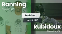 Matchup: Banning  vs. Rubidoux  2017