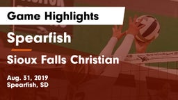 Spearfish  vs Sioux Falls Christian  Game Highlights - Aug. 31, 2019