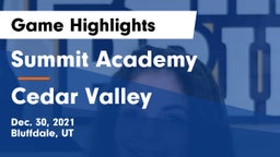Summit Academy  vs Cedar Valley  Game Highlights - Dec. 30, 2021