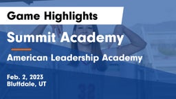 Summit Academy  vs American Leadership Academy  Game Highlights - Feb. 2, 2023
