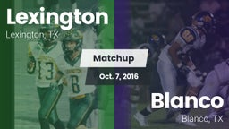 Matchup: Lexington High vs. Blanco  2016
