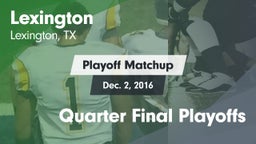 Matchup: Lexington High vs. Quarter Final Playoffs 2016