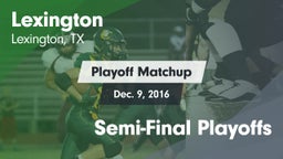 Matchup: Lexington High vs. Semi-Final Playoffs 2016