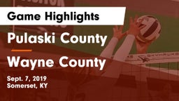 Pulaski County  vs Wayne County  Game Highlights - Sept. 7, 2019