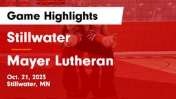 Stillwater  vs Mayer Lutheran  Game Highlights - Oct. 21, 2023