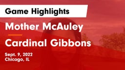 Mother McAuley  vs Cardinal Gibbons  Game Highlights - Sept. 9, 2022
