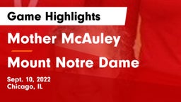 Mother McAuley  vs Mount Notre Dame  Game Highlights - Sept. 10, 2022