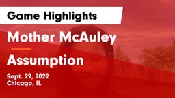 Mother McAuley  vs Assumption  Game Highlights - Sept. 29, 2022