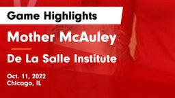 Mother McAuley  vs De La Salle Institute Game Highlights - Oct. 11, 2022