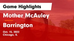 Mother McAuley  vs Barrington  Game Highlights - Oct. 15, 2022