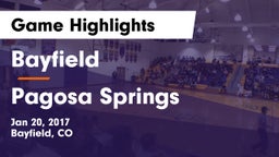 Bayfield  vs Pagosa Springs Game Highlights - Jan 20, 2017