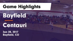 Bayfield  vs Centauri Game Highlights - Jan 28, 2017