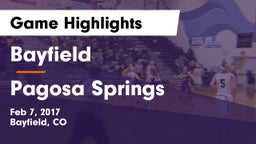 Bayfield  vs Pagosa Springs Game Highlights - Feb 7, 2017
