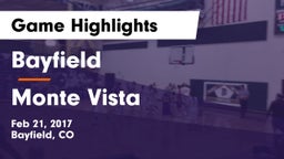 Bayfield  vs Monte Vista  Game Highlights - Feb 21, 2017