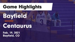 Bayfield  vs Centaurus  Game Highlights - Feb. 19, 2021
