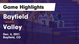 Bayfield  vs Valley  Game Highlights - Dec. 4, 2021