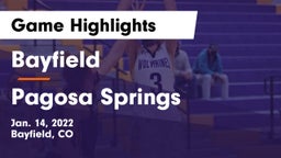Bayfield  vs Pagosa Springs  Game Highlights - Jan. 14, 2022