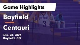 Bayfield  vs Centauri  Game Highlights - Jan. 28, 2022