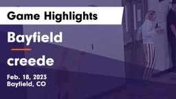Bayfield  vs creede Game Highlights - Feb. 18, 2023