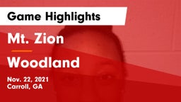 Mt. Zion  vs Woodland  Game Highlights - Nov. 22, 2021