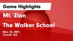 Mt. Zion  vs The Walker School Game Highlights - Nov. 23, 2021