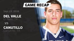 Recap: Del Valle  vs. Canutillo  2016