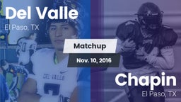 Matchup: Del Valle High vs. Chapin  2016