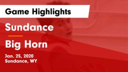 Sundance  vs Big Horn  Game Highlights - Jan. 25, 2020