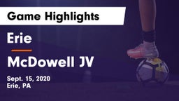 Erie  vs McDowell JV Game Highlights - Sept. 15, 2020
