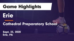 Erie  vs Cathedral Preparatory School Game Highlights - Sept. 23, 2020