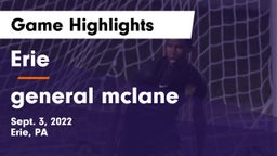 Erie  vs general mclane Game Highlights - Sept. 3, 2022