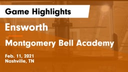 Ensworth  vs Montgomery Bell Academy Game Highlights - Feb. 11, 2021
