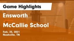 Ensworth  vs McCallie School Game Highlights - Feb. 25, 2021