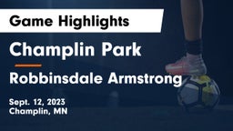 Champlin Park  vs Robbinsdale Armstrong  Game Highlights - Sept. 12, 2023
