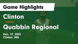 Clinton  vs Quabbin Regional  Game Highlights - Dec. 19, 2023