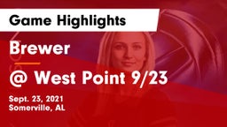 Brewer  vs @ West Point 9/23 Game Highlights - Sept. 23, 2021