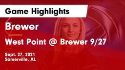 Brewer  vs West Point @ Brewer 9/27 Game Highlights - Sept. 27, 2021