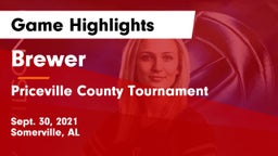 Brewer  vs Priceville County Tournament Game Highlights - Sept. 30, 2021