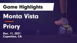 Monta Vista  vs Priory Game Highlights - Dec. 11, 2021