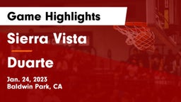 Sierra Vista  vs Duarte  Game Highlights - Jan. 24, 2023