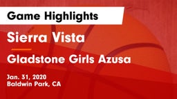 Sierra Vista  vs Gladstone  Girls Azusa  Game Highlights - Jan. 31, 2020