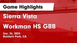 Sierra Vista  vs Workman HS GBB Game Highlights - Jan. 26, 2024