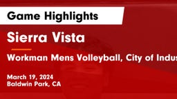 Sierra Vista  vs Workman Mens Volleyball, City of Industry CA Game Highlights - March 19, 2024
