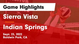 Sierra Vista  vs Indian Springs  Game Highlights - Sept. 23, 2022