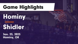 Hominy  vs Shidler  Game Highlights - Jan. 23, 2023