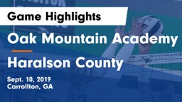 Oak Mountain Academy vs Haralson County  Game Highlights - Sept. 10, 2019