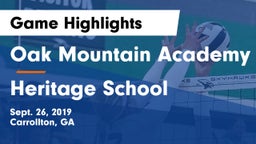 Oak Mountain Academy vs Heritage School Game Highlights - Sept. 26, 2019