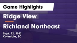 Ridge View  vs Richland Northeast  Game Highlights - Sept. 22, 2022